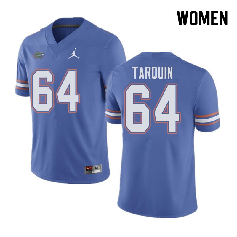 Women's NCAA Florida Gators Michael Tarquin #64 Stitched Authentic Jordan Brand Blue College Football Jersey SUT0865SG